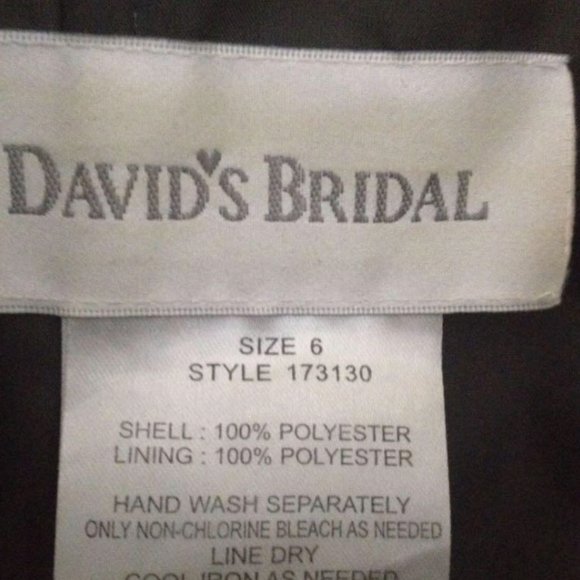 David’s Bridal Charcoal Grey Gown with Beading - Picture 8 of 9